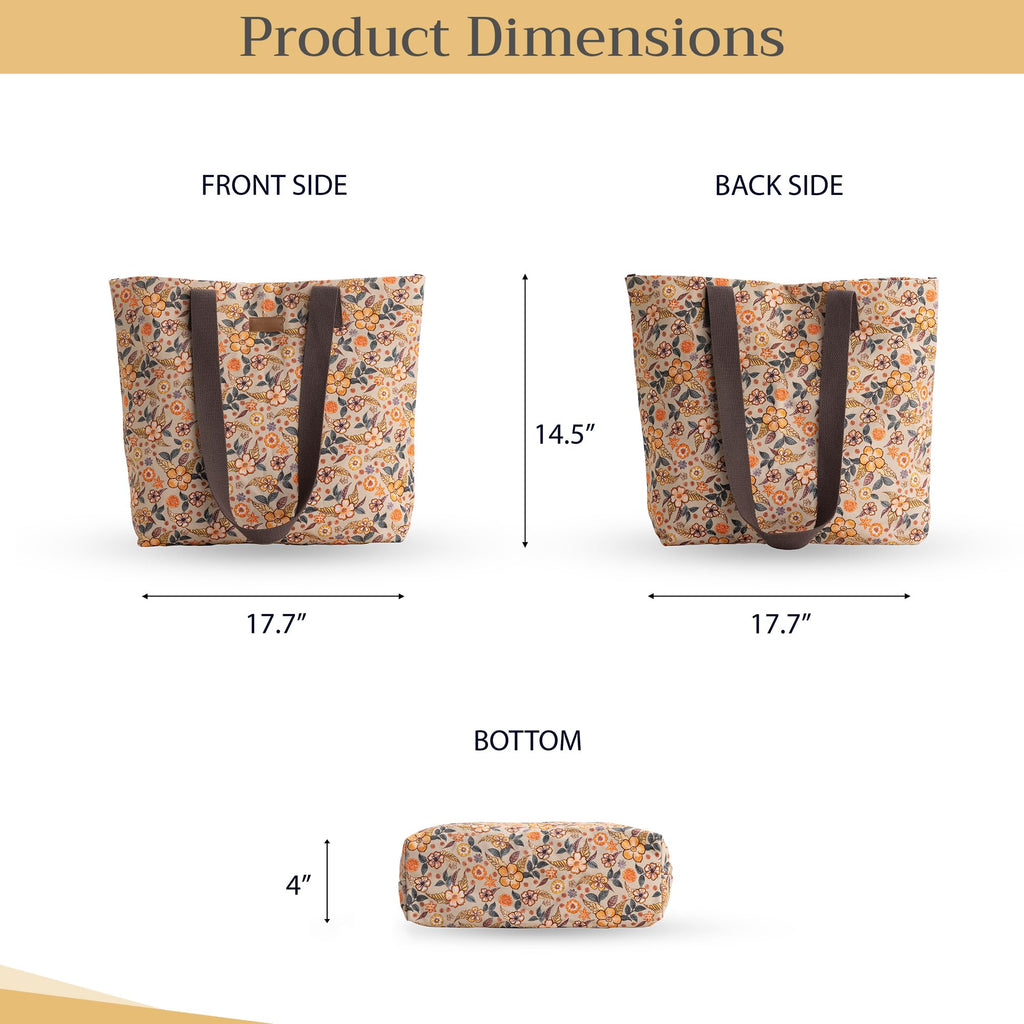 Floral Rain Canvas Tote Bags