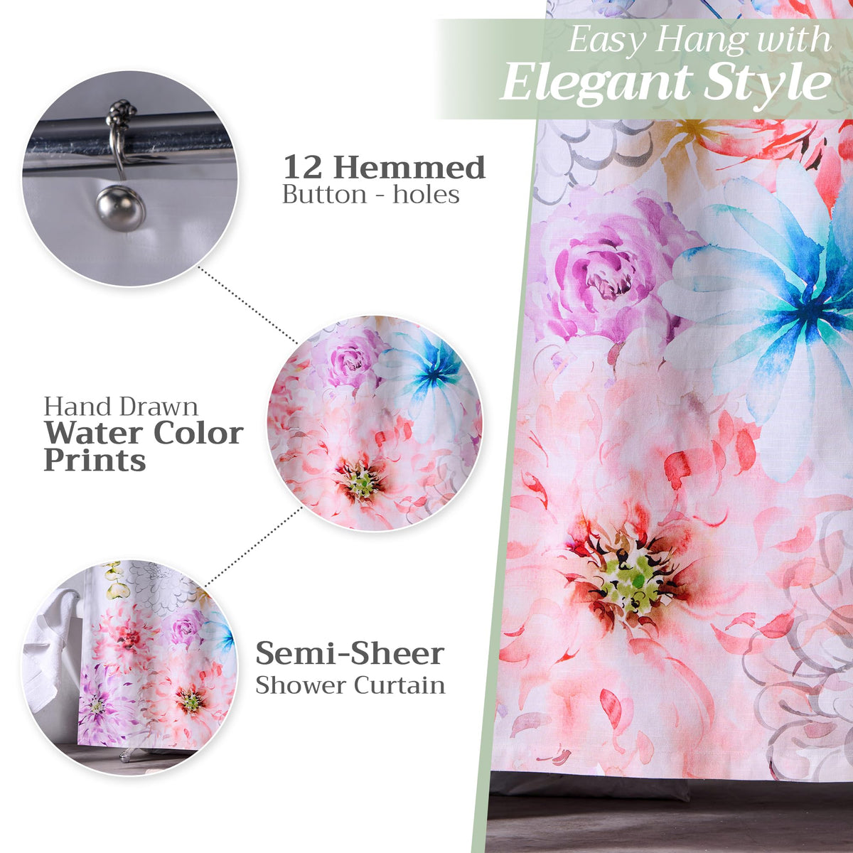 Floral Shower Curtains