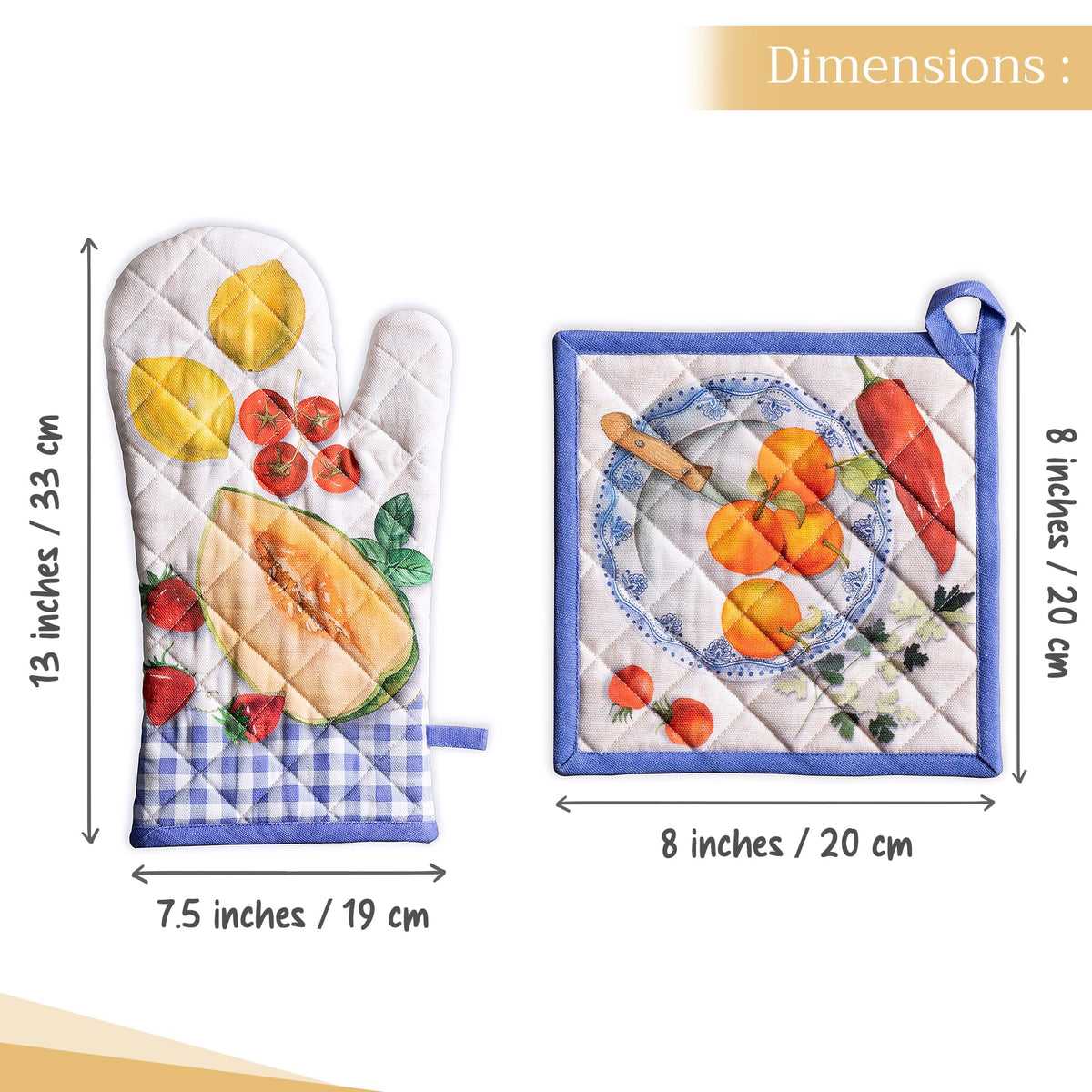 Gourmand Oven Mitts + Pot Holders