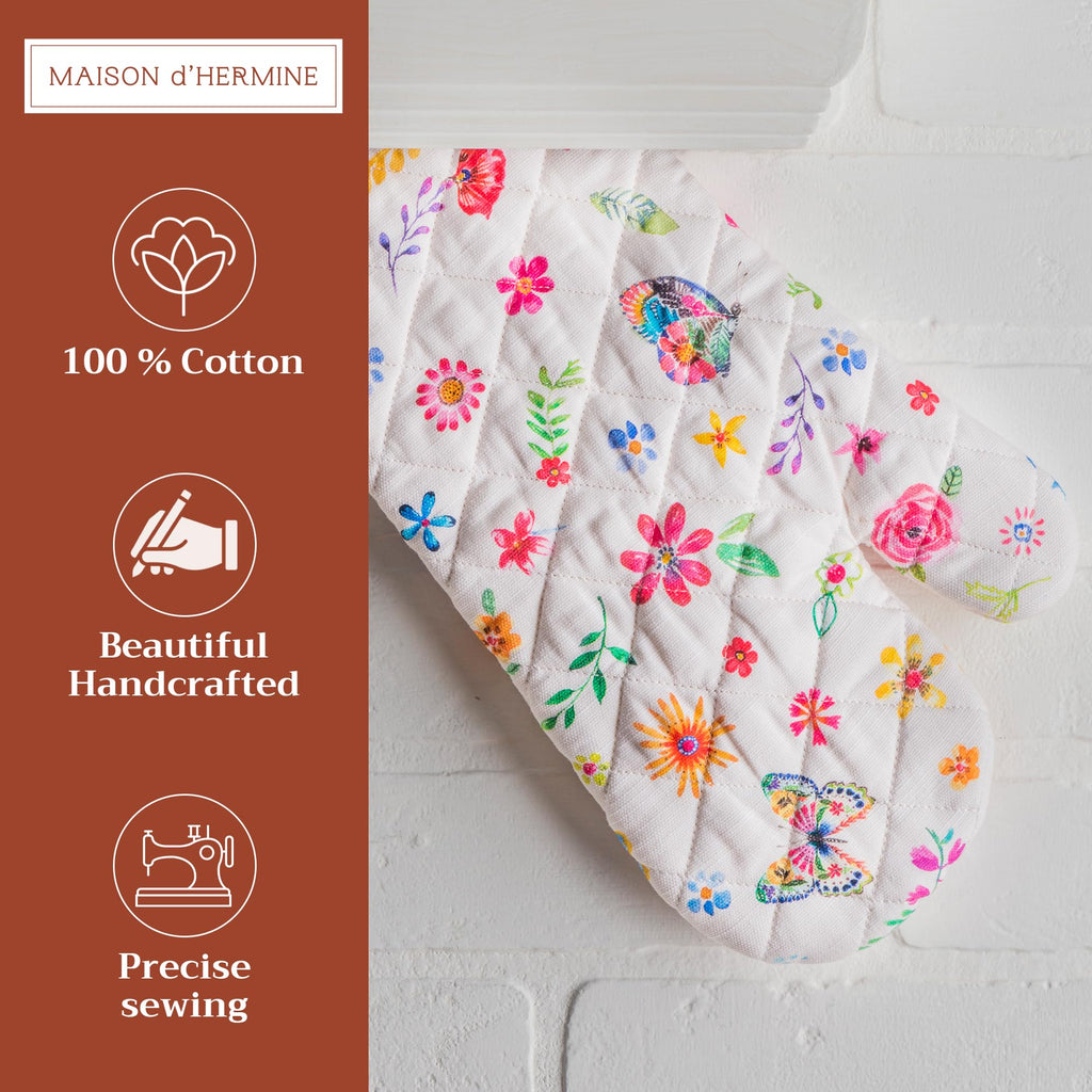 Happy Florals Oven Mitts