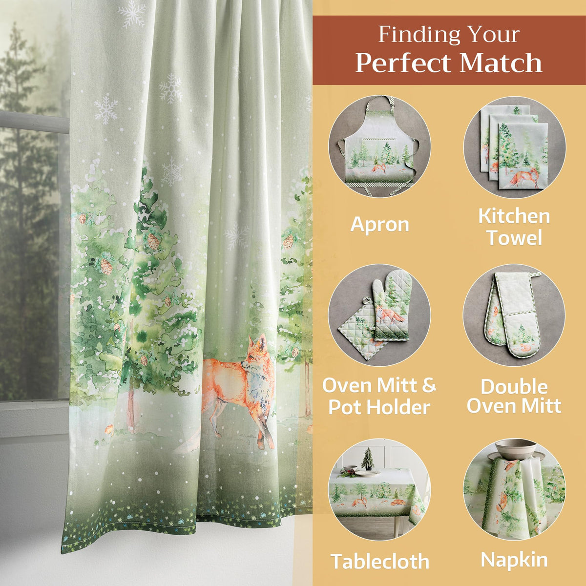Winter Mornings Kitchen Curtains