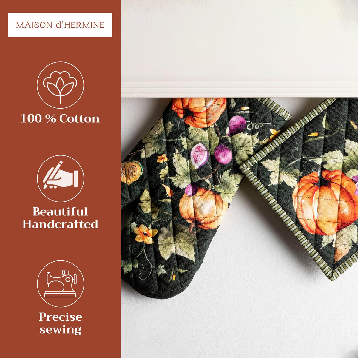 Pumpkin Garden Oven Mitts + Pot Holders
