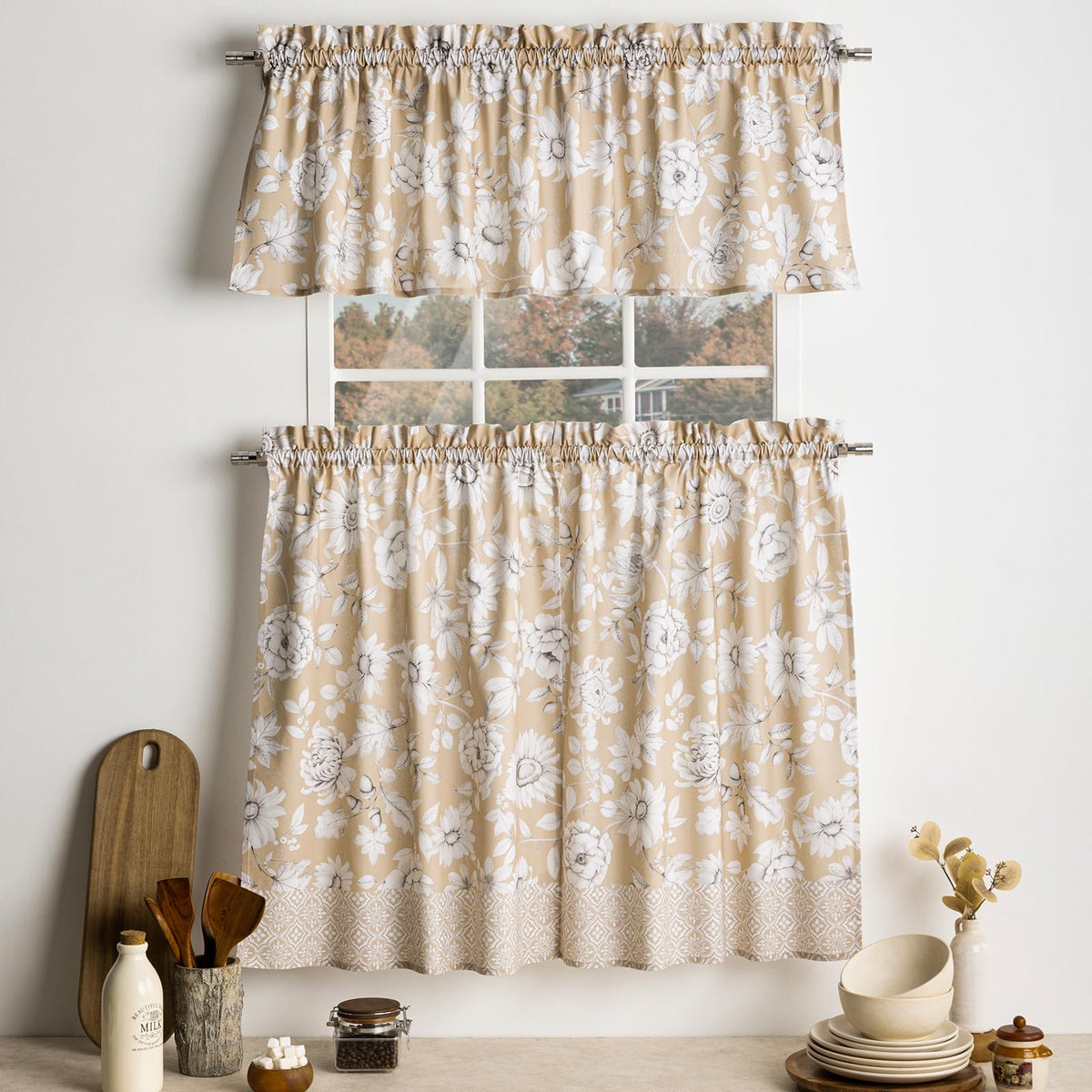 Pretty Autumn Kitchen Curtains
