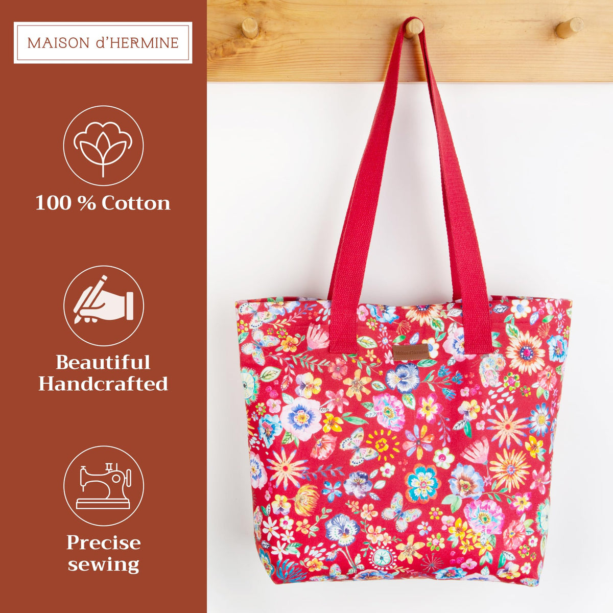 Happy Florals Canvas Tote Bags