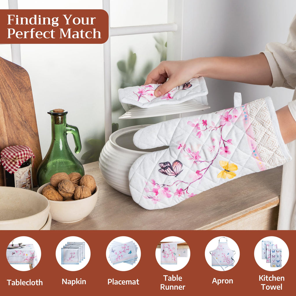 Blossoms in Spring Oven Mitts + Pot Holders