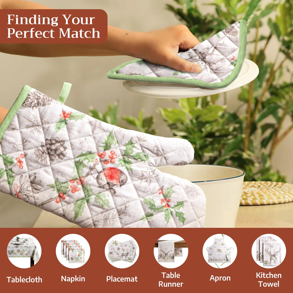 Christmas Dew Oven Mitts