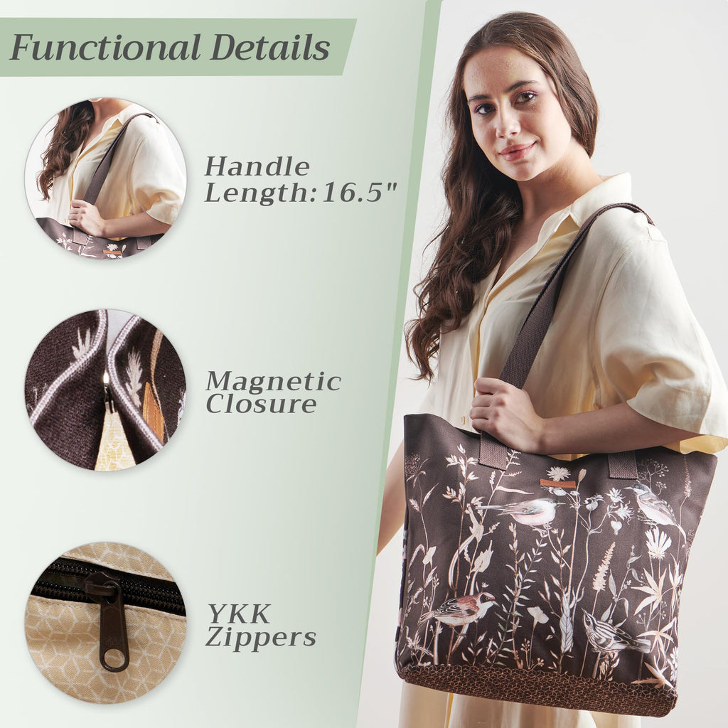 Meadow Florals Canvas Tote Bags