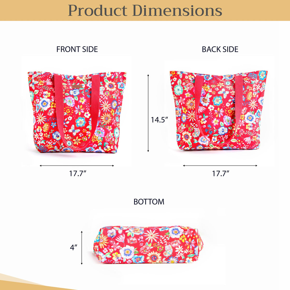 Happy Florals Canvas Tote Bags