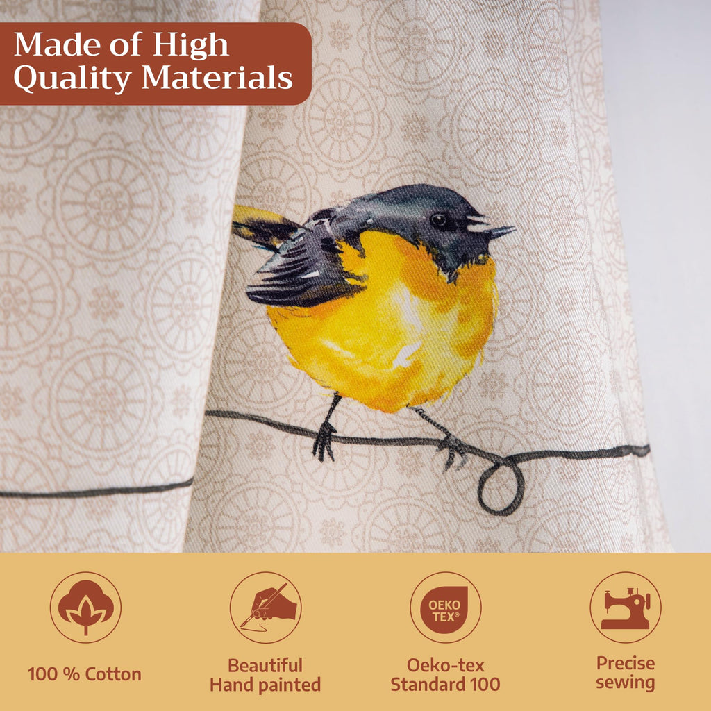 Birdies on Wire Kitchen Curtains