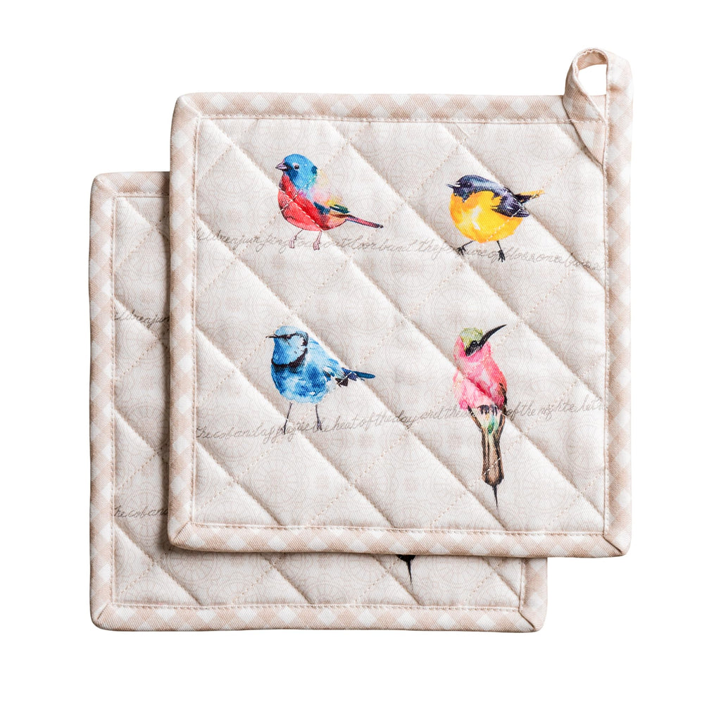 Birdies on Wire Pot Holders