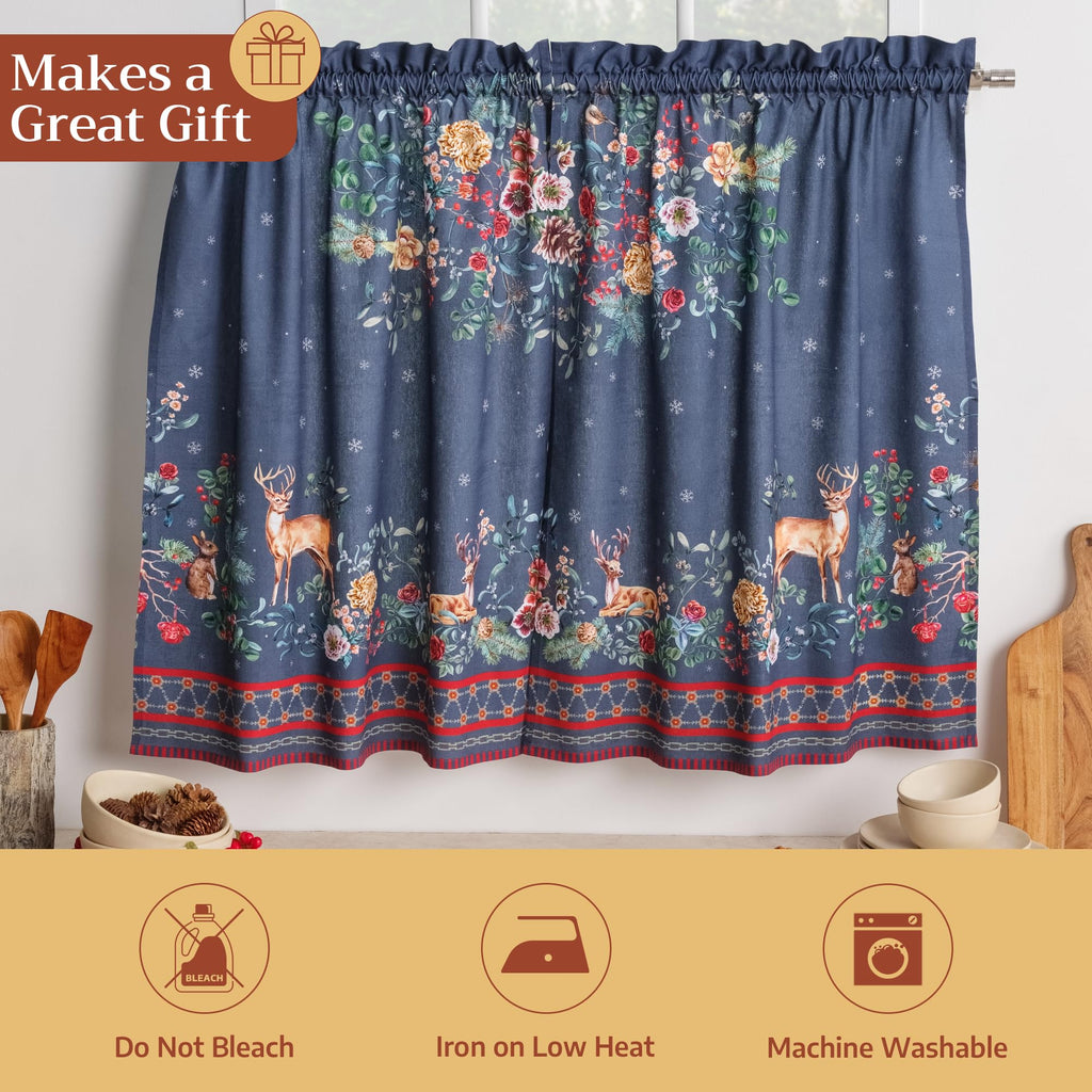 Christmas Joy Kitchen Curtains