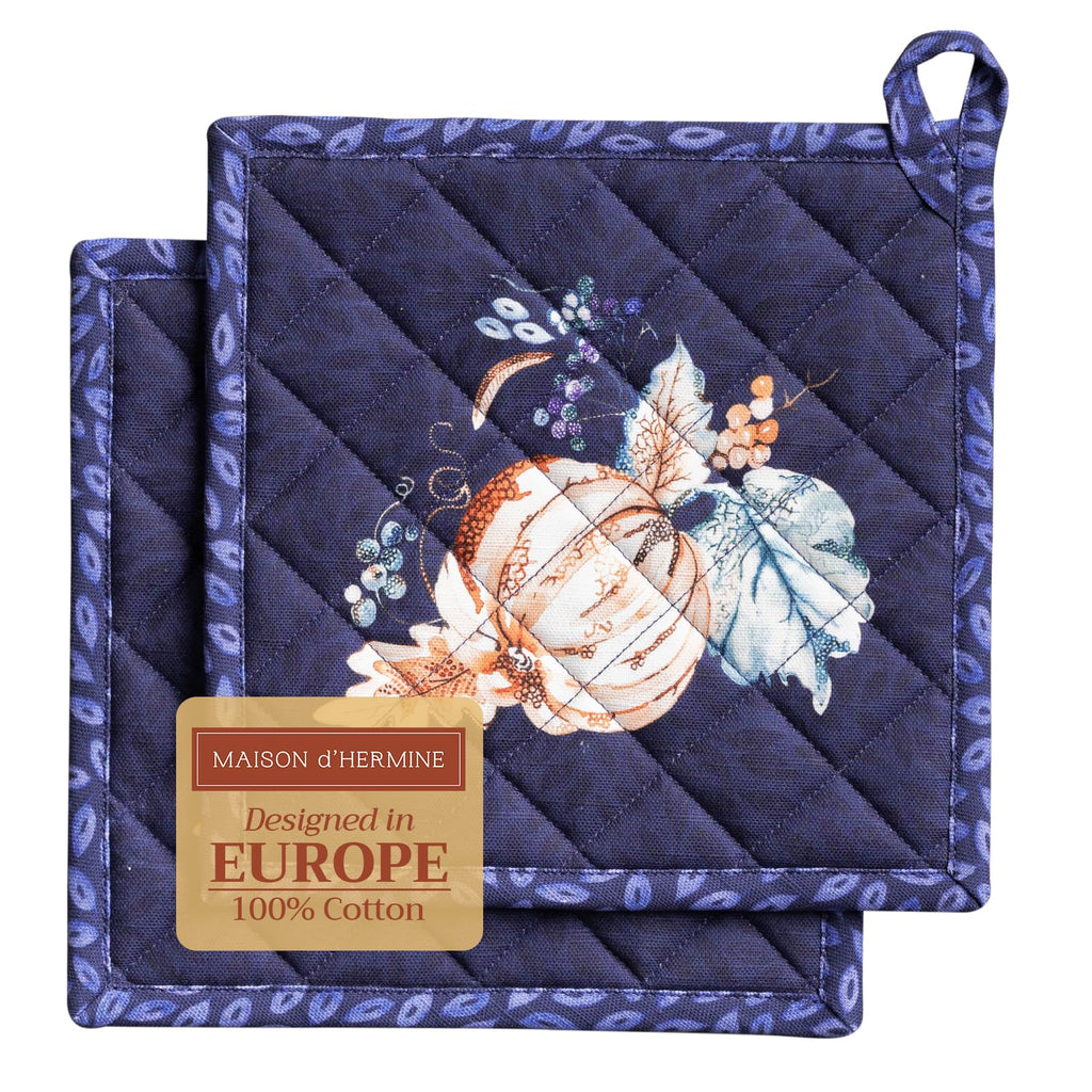 Pumpkin Blues Pot Holders
