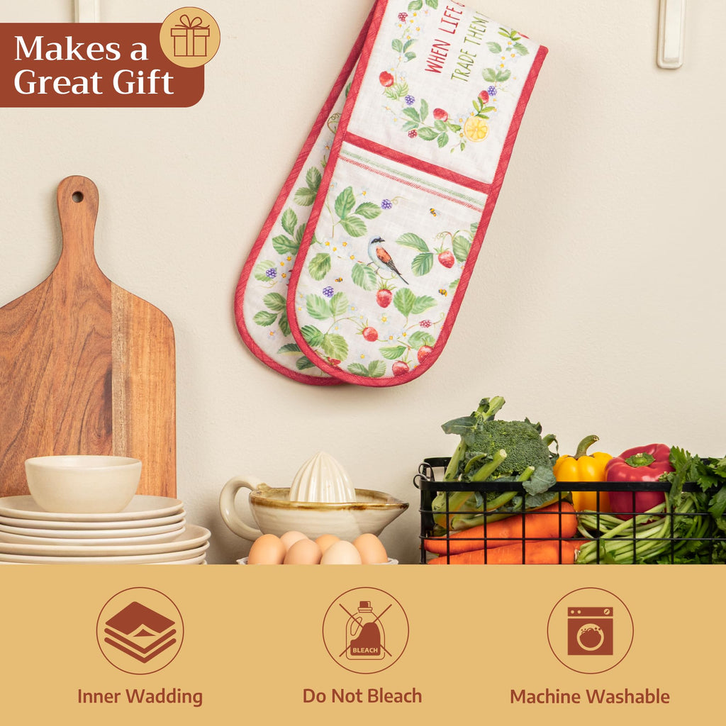 Strawberry days Double Oven Mitts