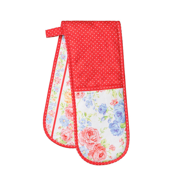 Vintage Floral Double Oven Mitts