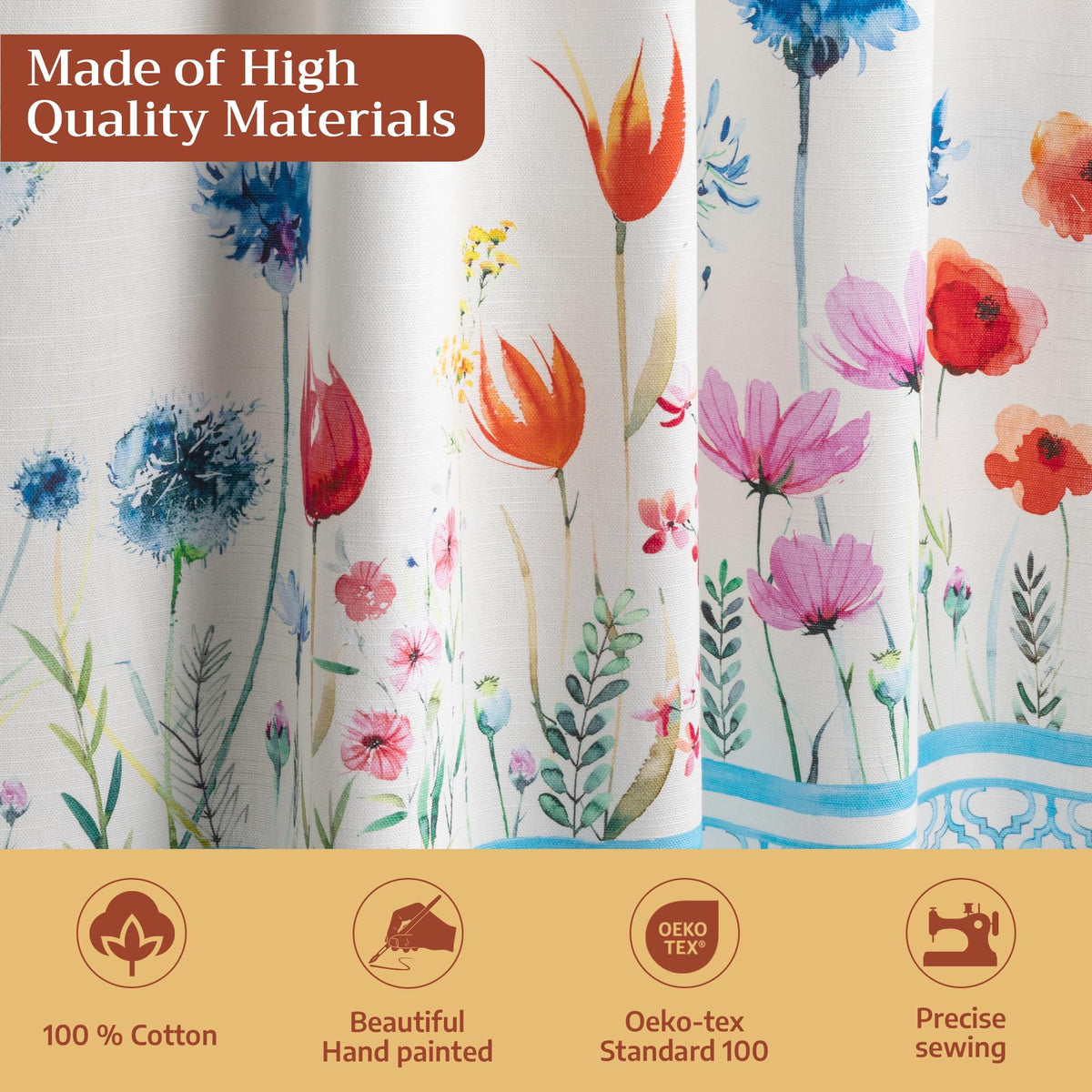 Flower In The Field Kitchen Curtains