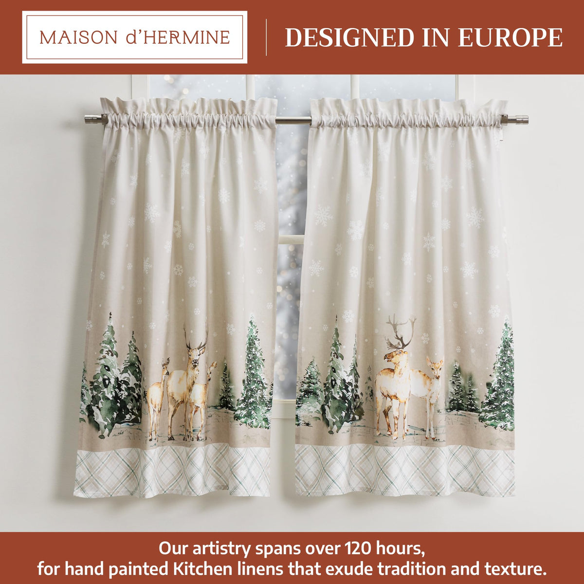 Deer In The Woods Kitchen Curtains