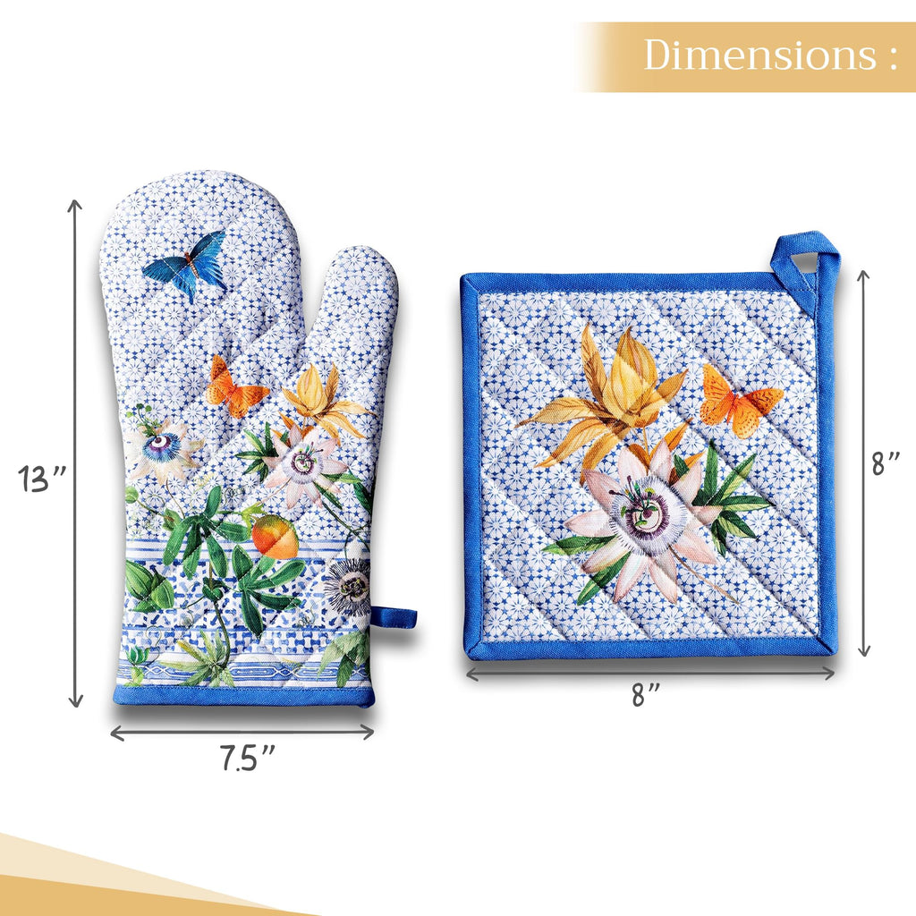 Passiflora Oven Mitts + Pot Holders