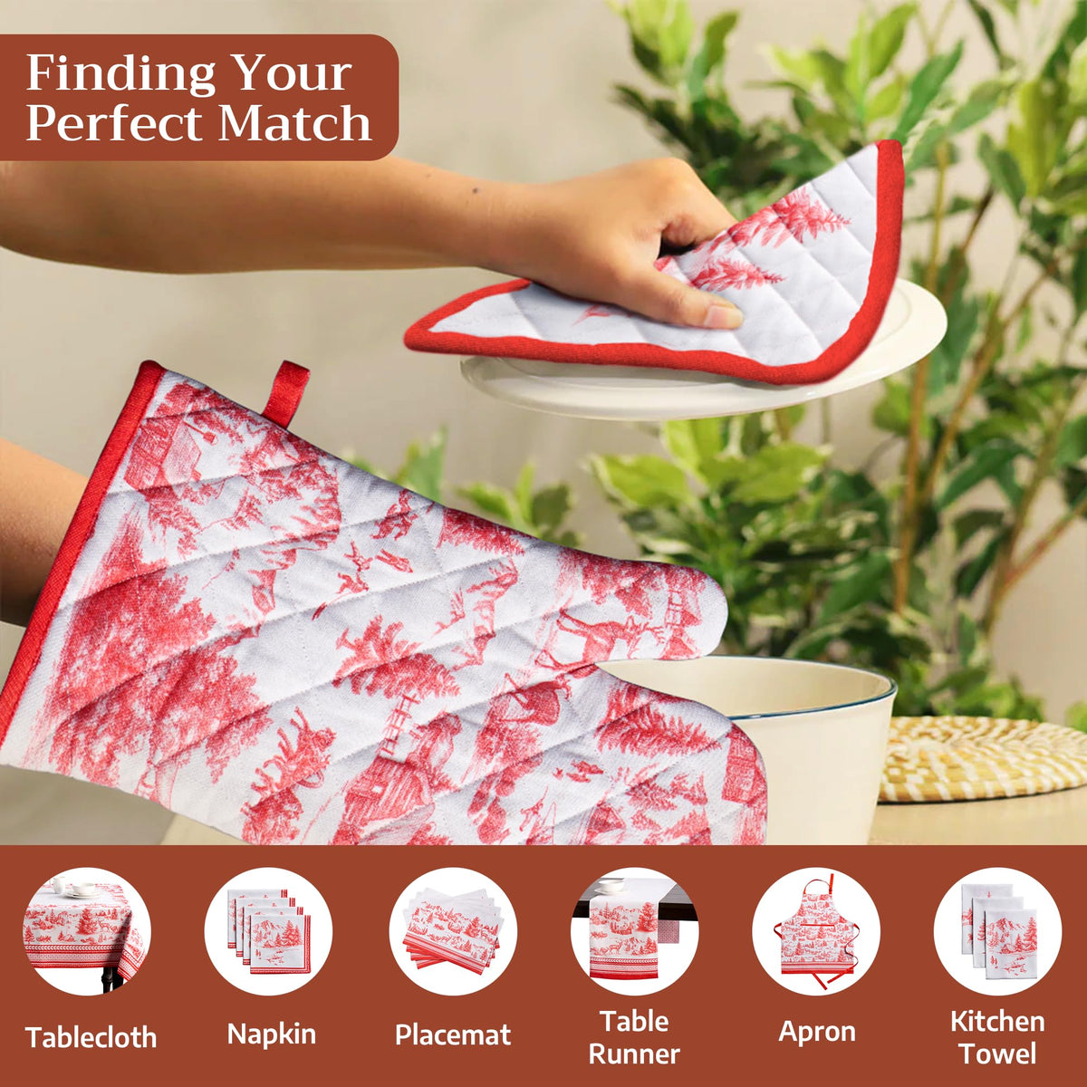 Winter Jouy Oven Mitts + Pot Holders