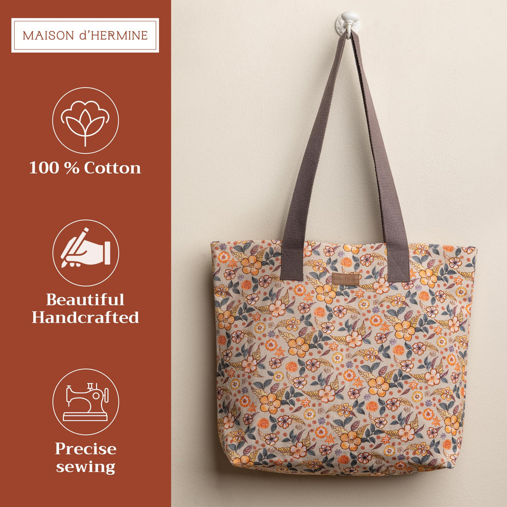 Floral Rain Canvas Tote Bags