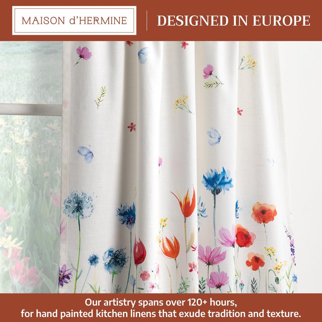 Flower In The Field Kitchen Curtains