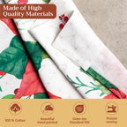 Poinsettia Christmas Kitchen Curtains