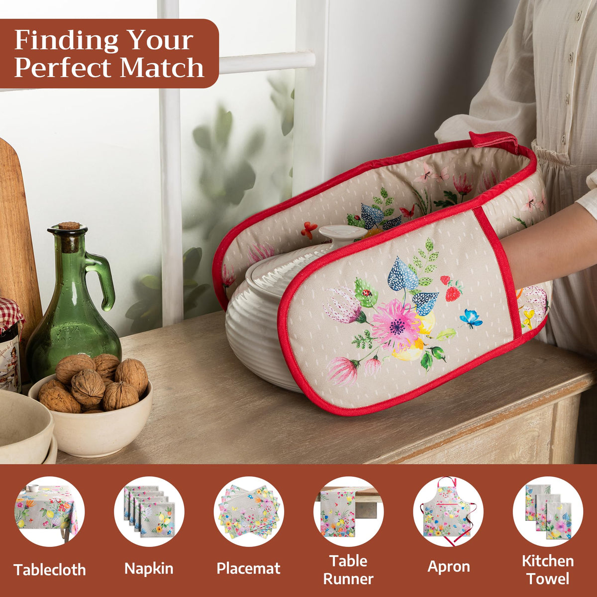 Jardin D'Ete Double Oven Mitts
