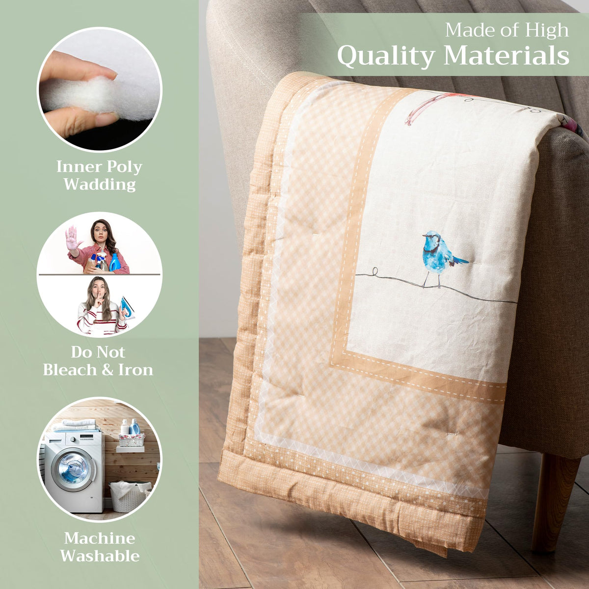 Birdies on Wire Throw Blankets