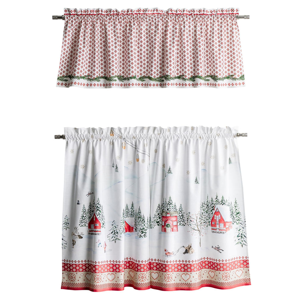 Rural Christmas Kitchen Curtains