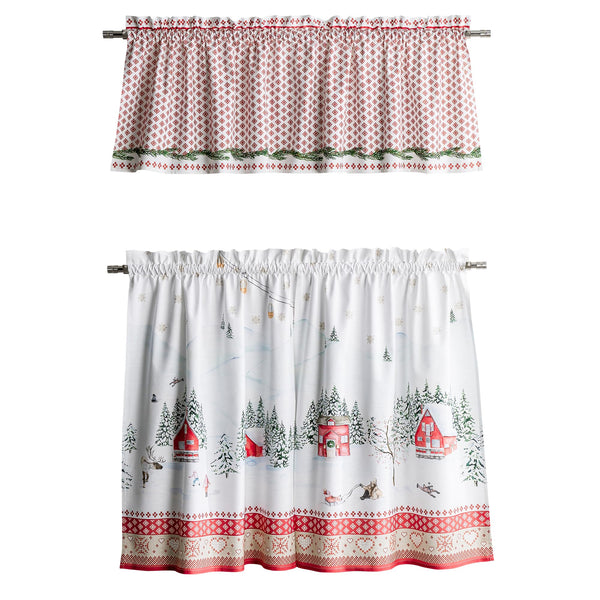 Rural Christmas Kitchen Curtains