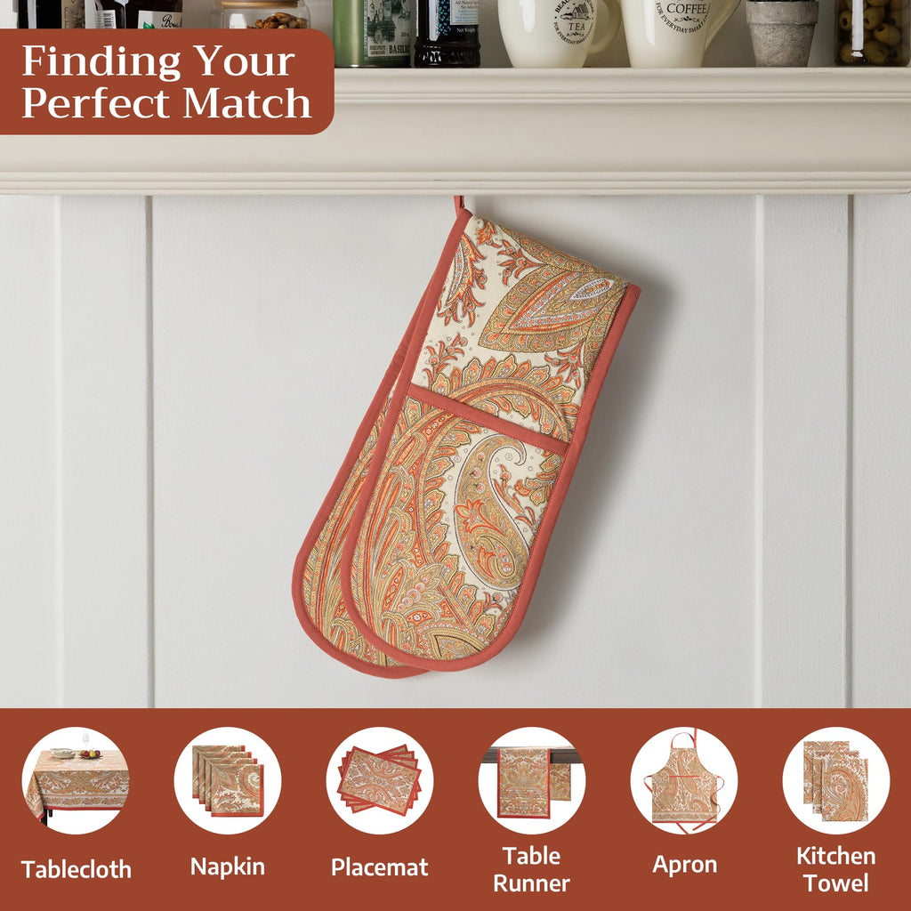 Kashmir Paisley Double Oven Mitts