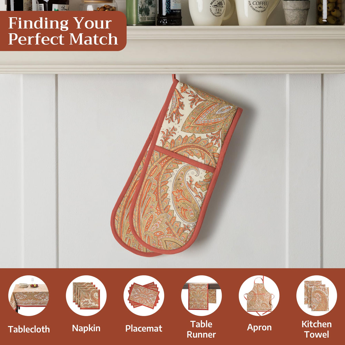 Kashmir Paisley Double Oven Mitts