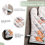 Whitish Shabby Chique Oven Mitts + Pot Holders