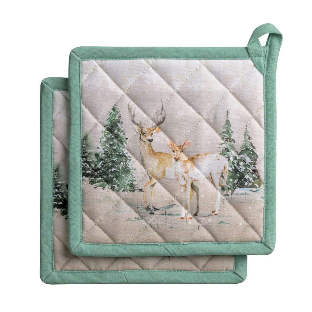 Deer In The Woods Pot Holders