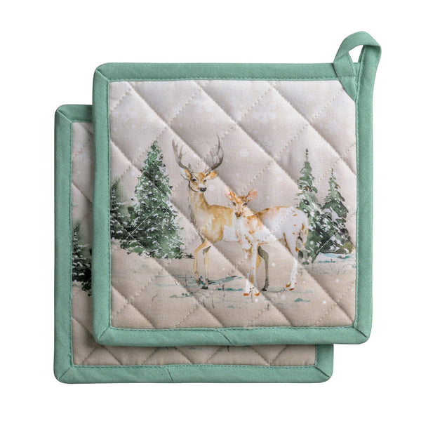 Deer In The Woods Pot Holders