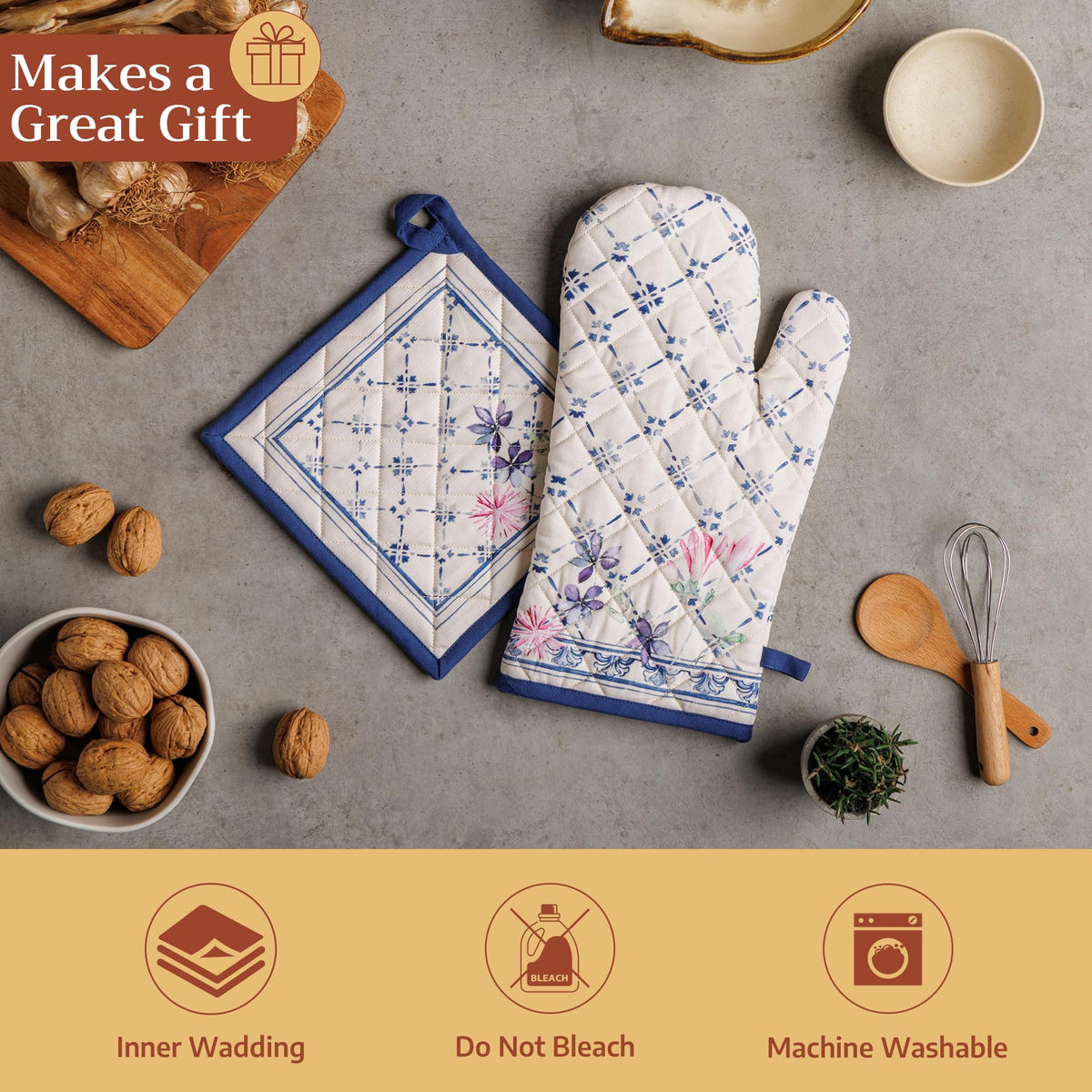 Faience Oven Mitts + Pot Holders