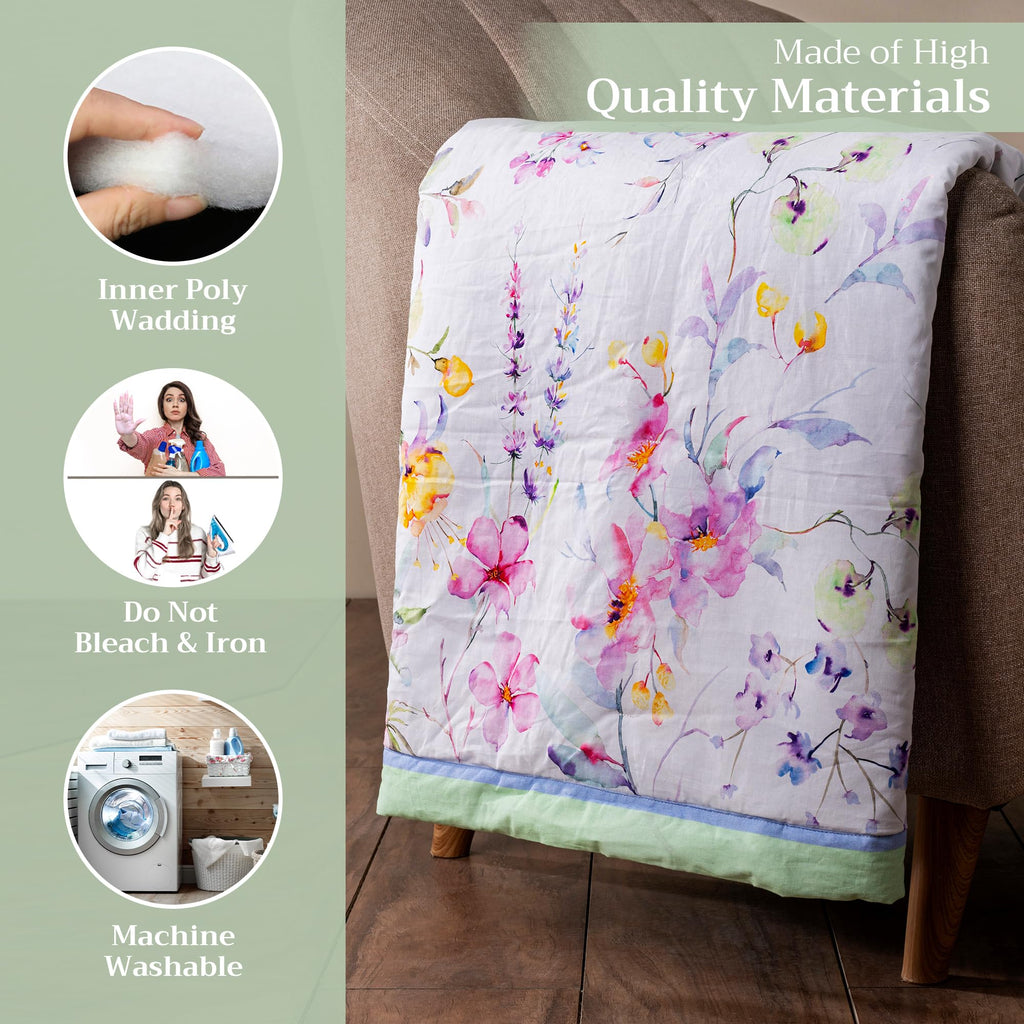 Summer Floral Throw Blankets