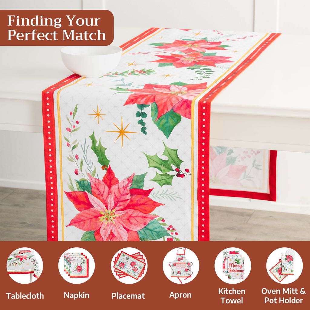 Poinsettia Christmas Table Runners