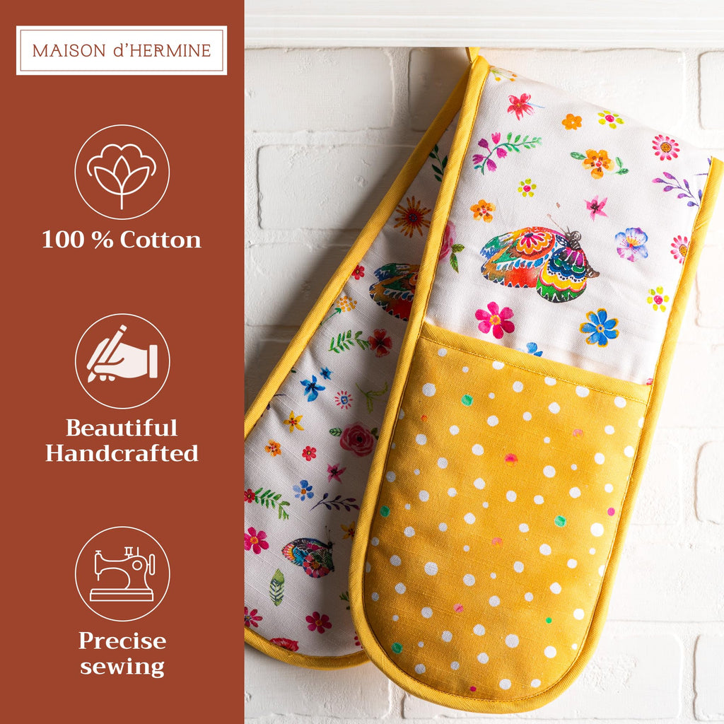 Happy Florals Double Oven Mitts