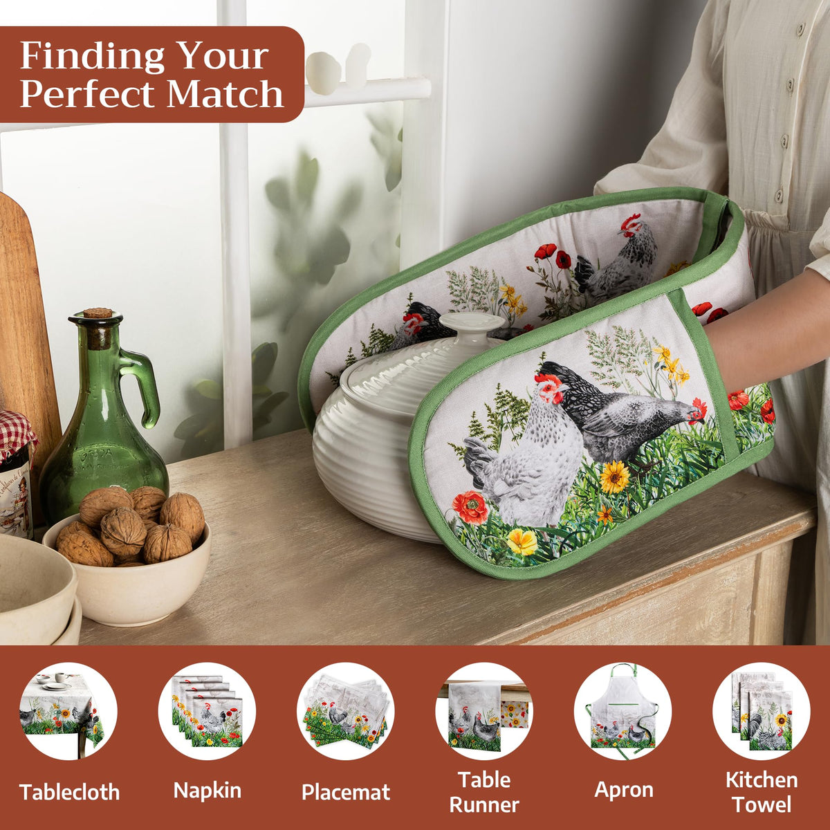 Basse Cour Double Oven Mitts