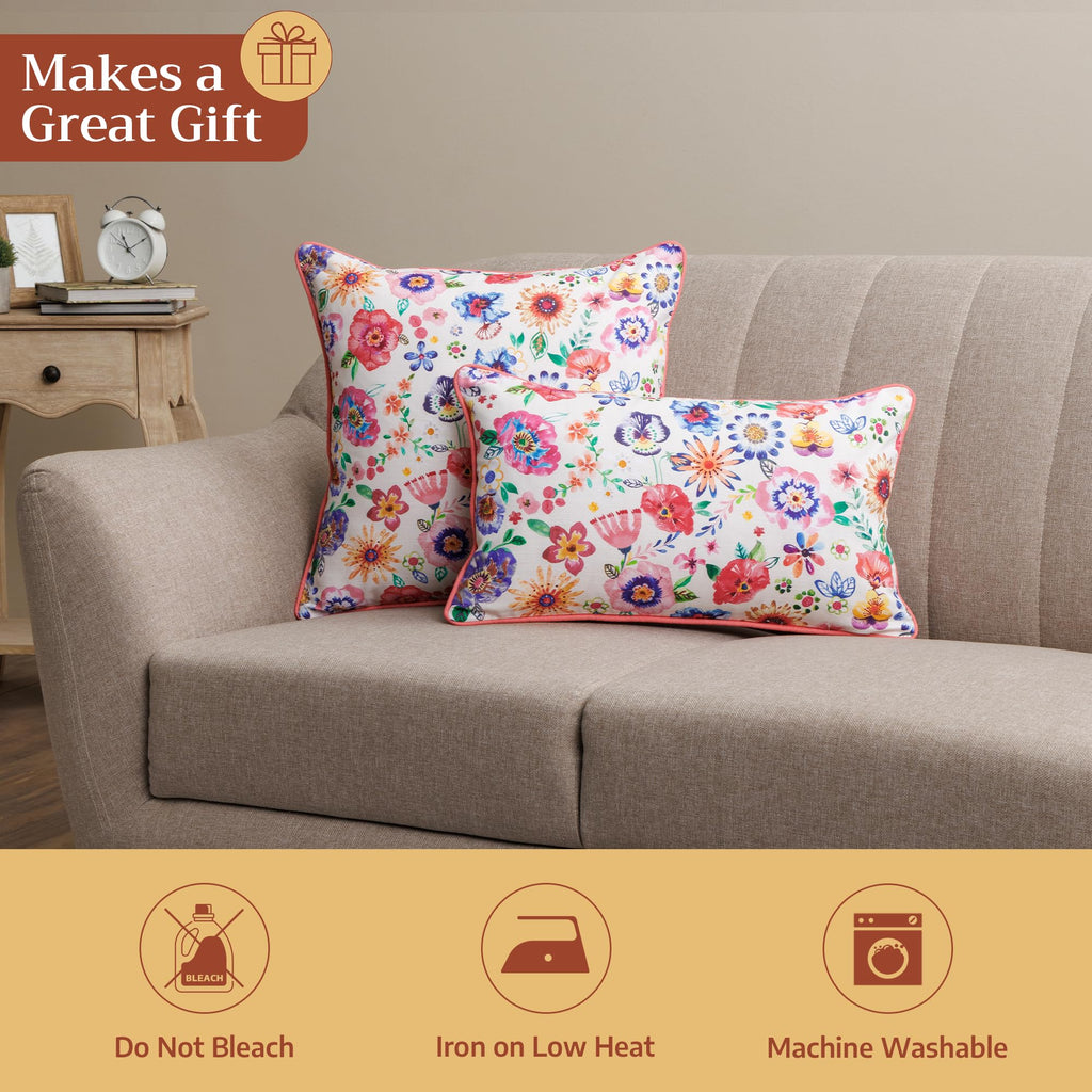 Happy Florals Throw Pillow Covers