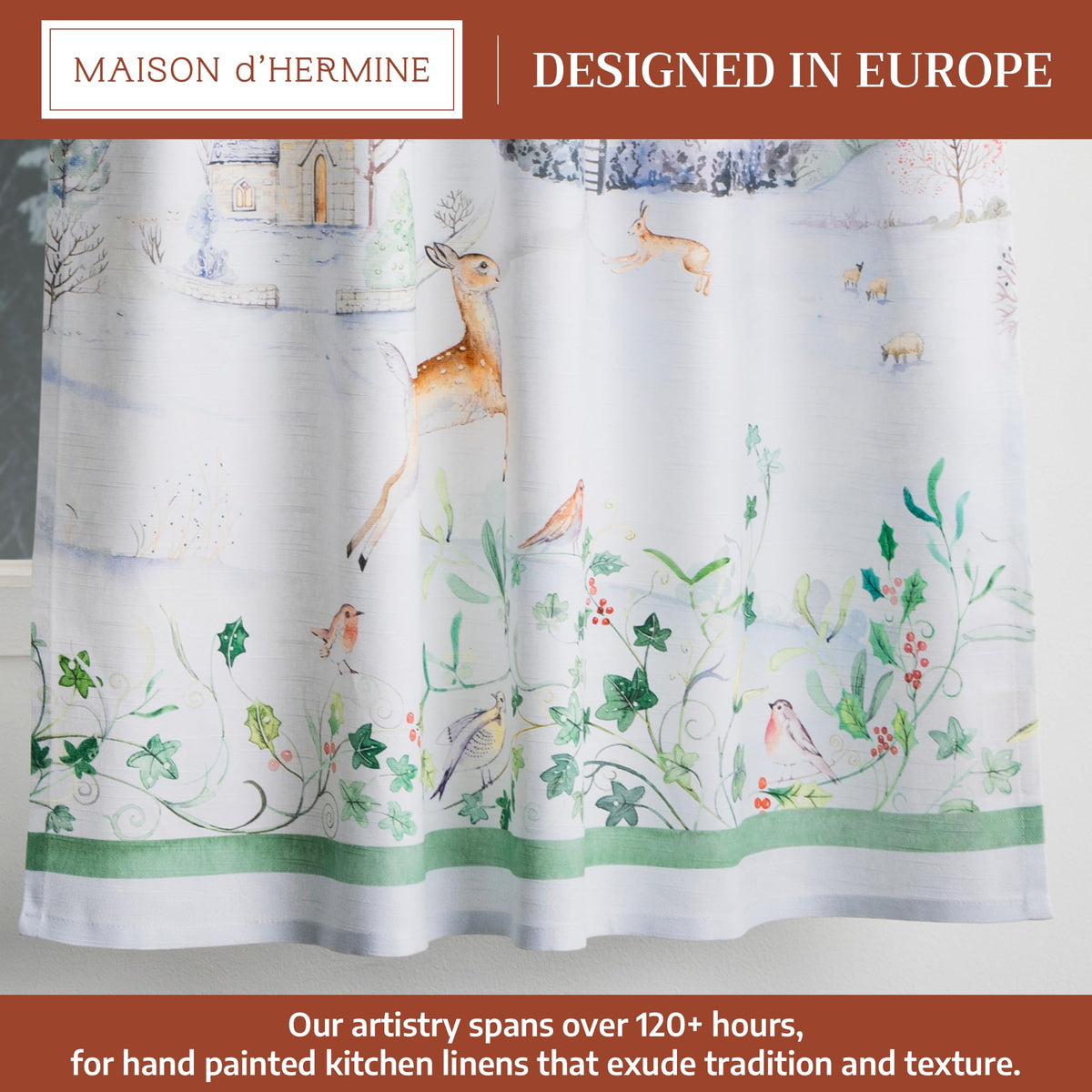 Snowy World Kitchen Curtains