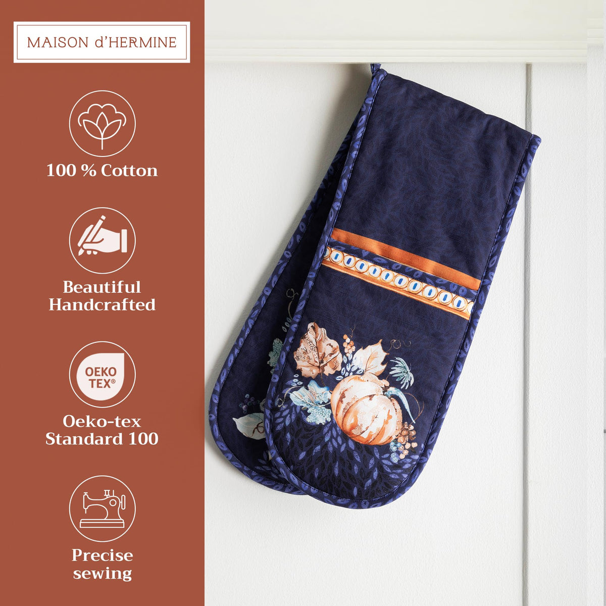 Pumpkin Blues Double Oven Mitts