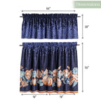 Pumpkin Blues Kitchen Curtains