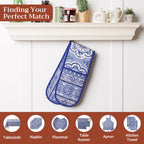 Melodie Bleue Double Oven Mitts