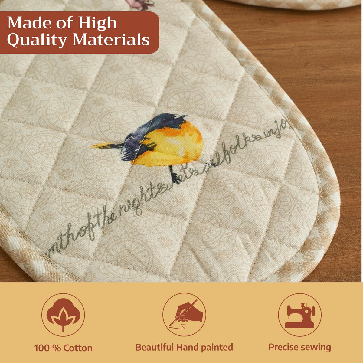 Birdies on Wire Double Oven Mitts