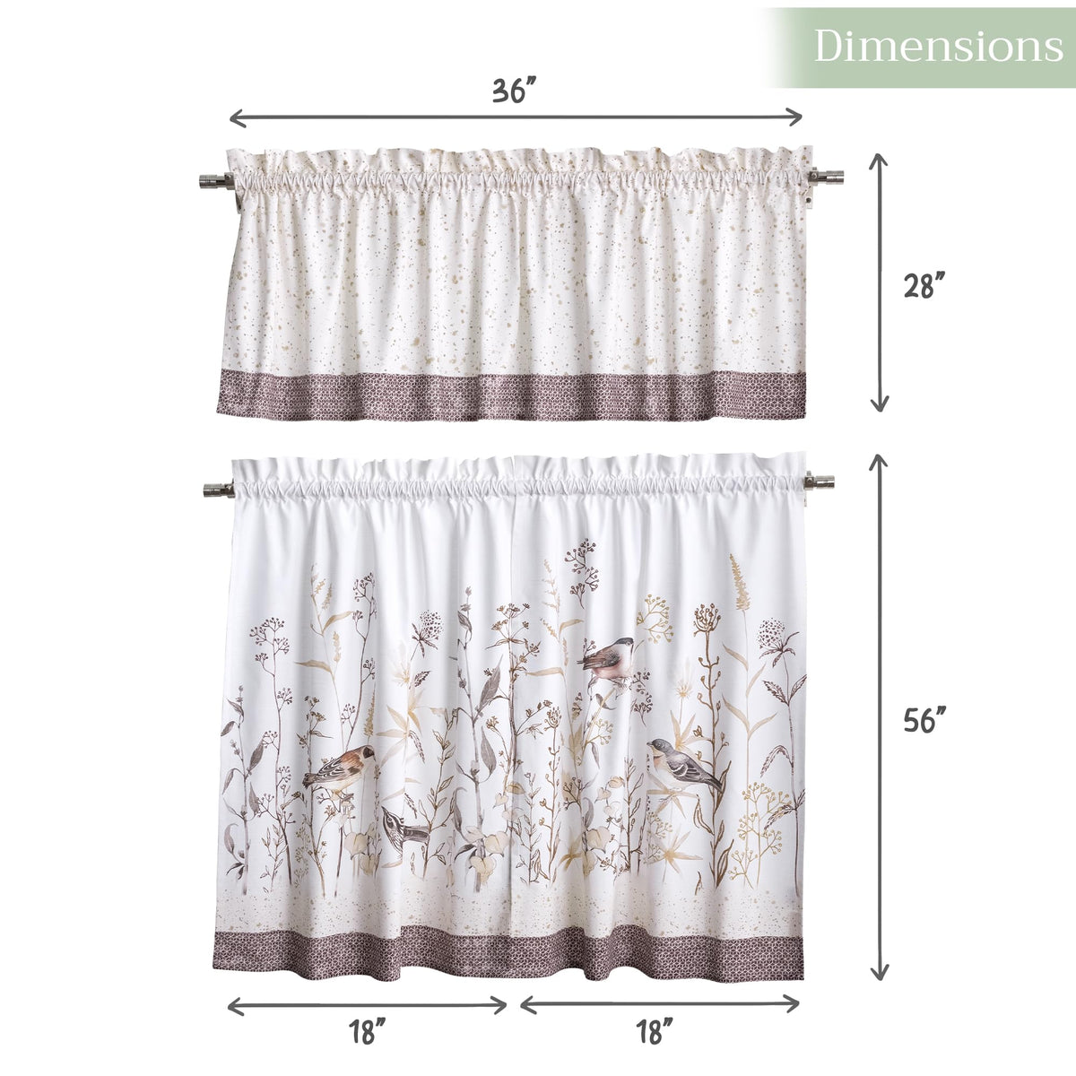 Meadow Florals Kitchen Curtains