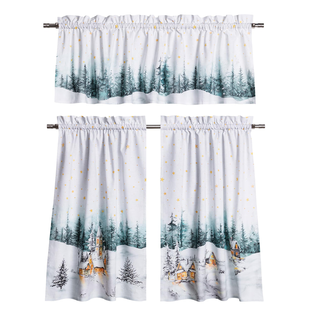 Neige de noel Kitchen Curtains