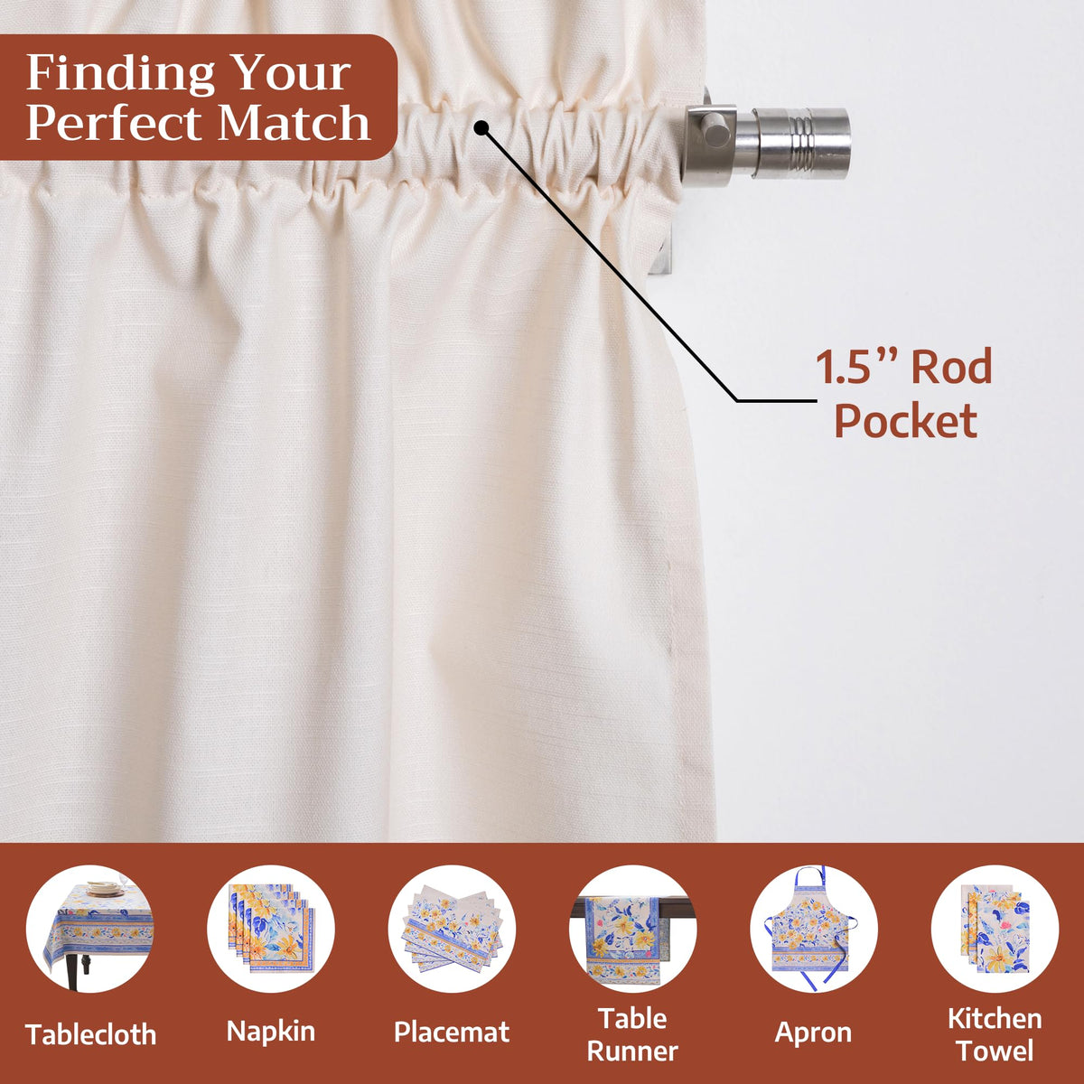 Girassol Kitchen Curtains