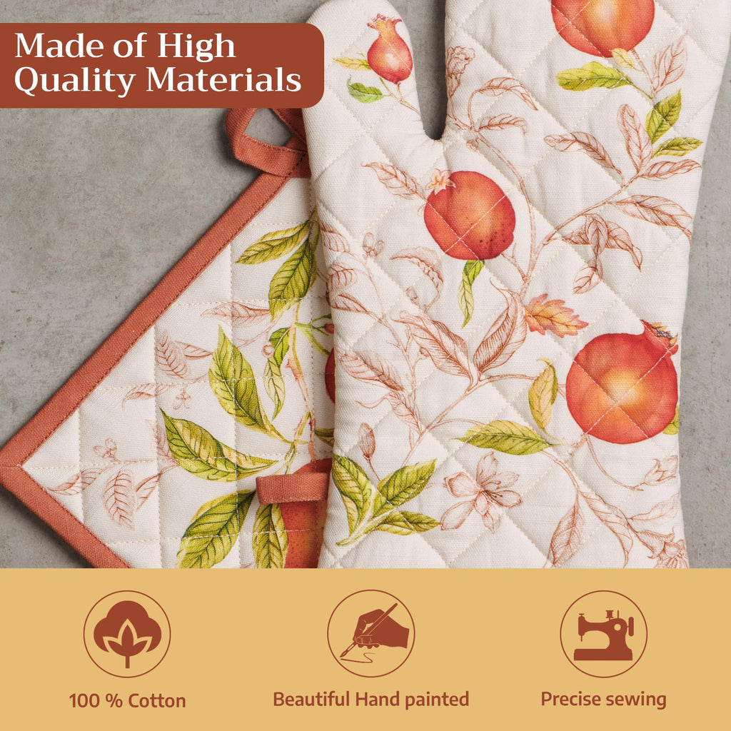 Vintage harvest Oven Mitts + Pot Holders
