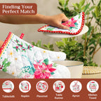 Poinsettia Christmas Oven Mitts